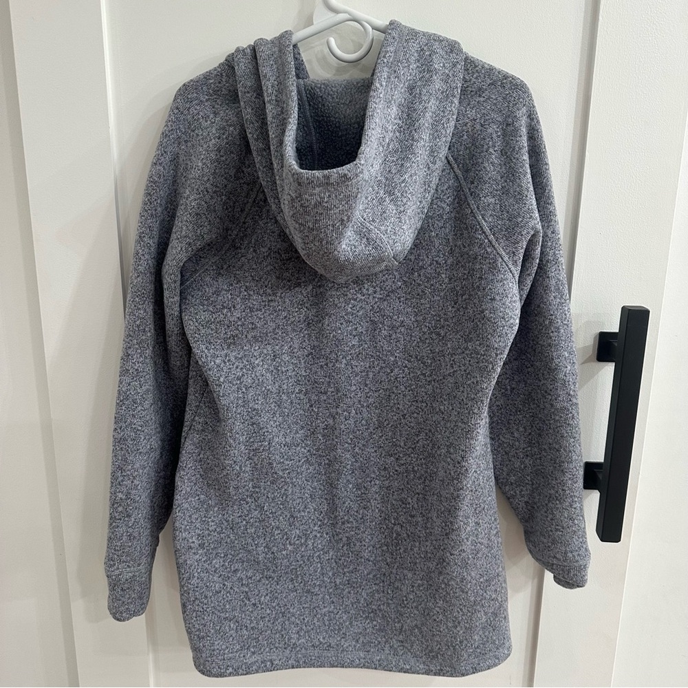 Cabela's Gray Heathered Button Neck Fleece Hoodie Pullover L - Picture 2 of 10